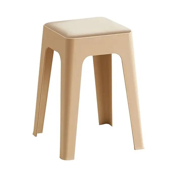 Nouveau tabouret en plastique pour la maison, simple, empilable, tabouret de salle à manger, luxe lé