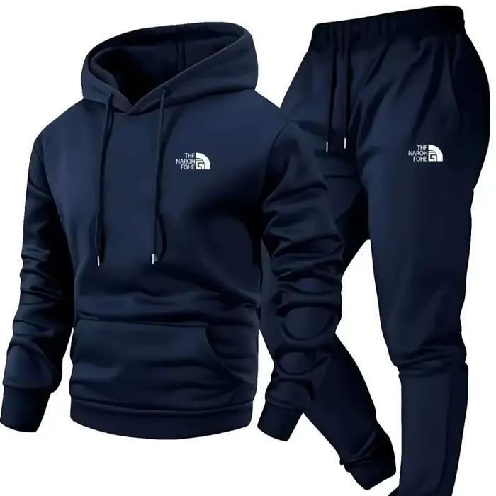 Ensemble décontracté deux pièces pour homme, automne et hiver, sweat-shirt à capuche et pantalon ave