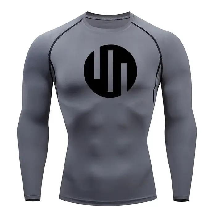 T-shirt de compression à manches longues pour homme – Idéal pour l'entraînement, la gym, la course –