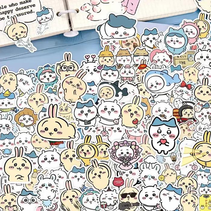 Autocollants Chiikawa de dessin animé Non répétitifs, 100 pièces, autocollants mignons pour tasse d'