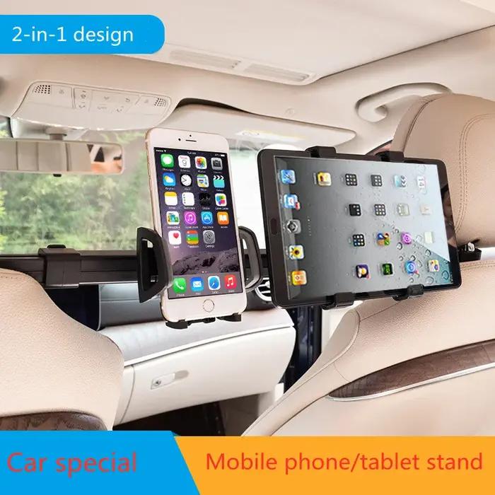 360 ° Support de siège de téléphone de voiture, support d'oreiller arrière, supports rotatifs deux