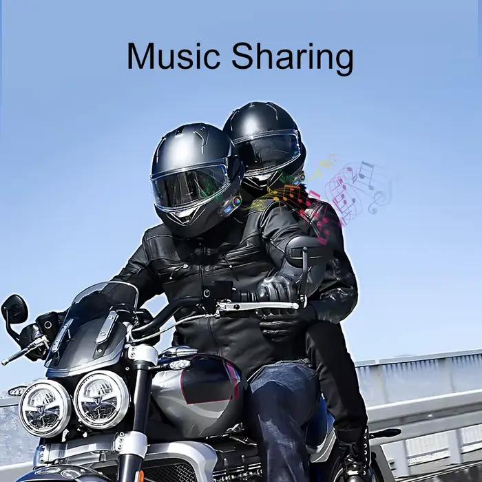 Casque de Moto sans fil Bluetooth casque Intercomunicador Moto LCD affichage FM Radio musique partag