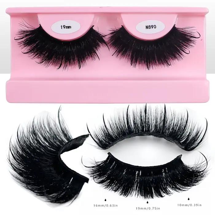 Livraison gratuite 10 paires/pack moelleux vaporeux bande naturelle cils avec pointes en gros en vra
