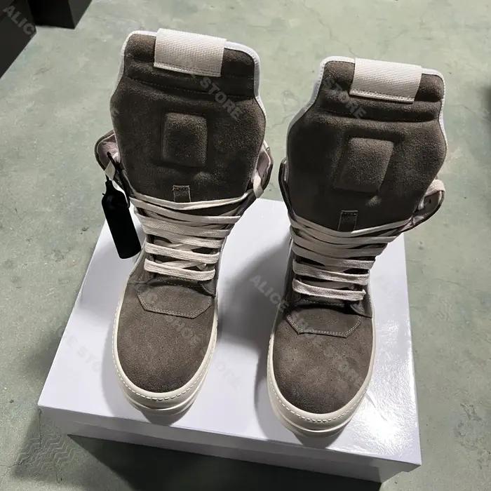 Marque décontracté hommes chaussure haut femmes Sneaker qualité marron Geobasket vache daim fermetur