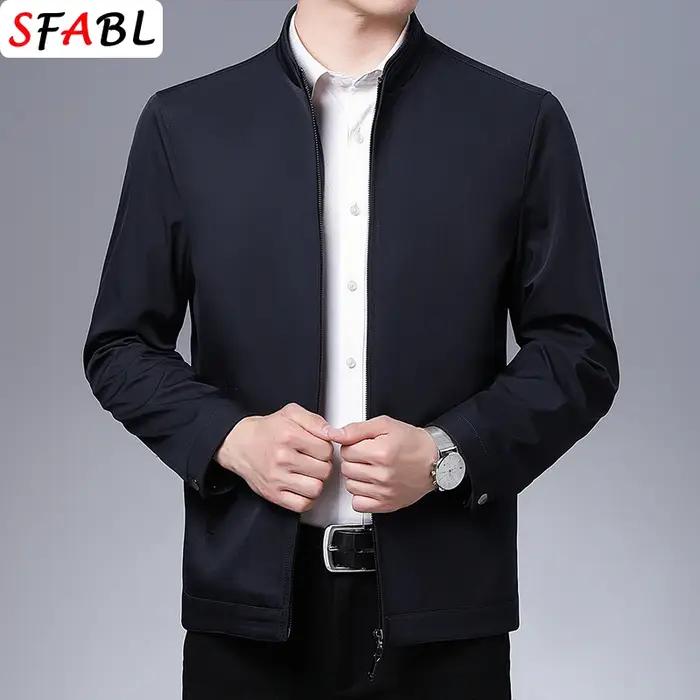 Veste pour homme de qualité solide, blazer décontracté de luxe pour homme, veste à fermeture éclair,