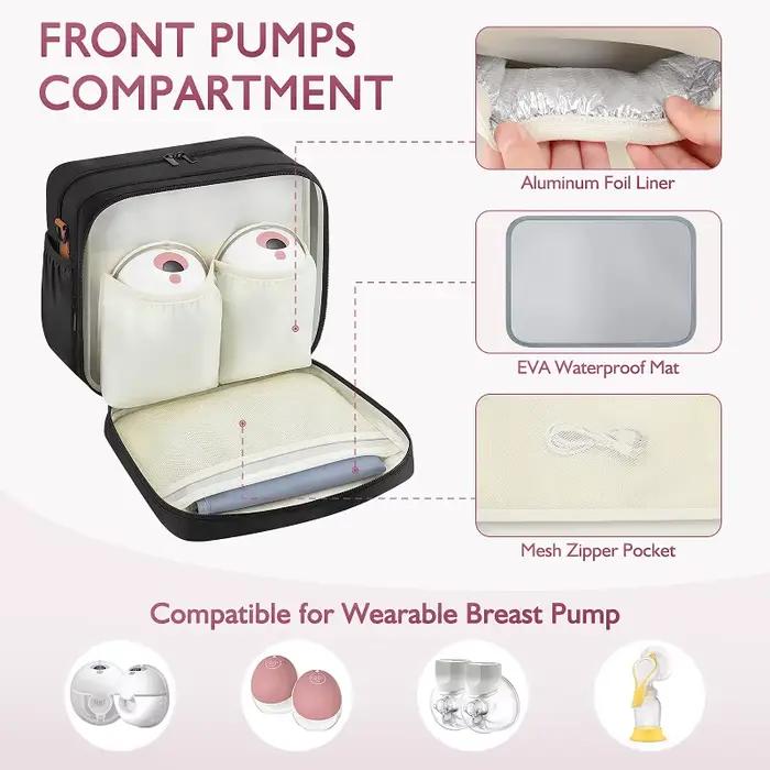 Sac de tire-lait détachable avec sac de glace, sac de voyage Portable à Double couche pour refroidis