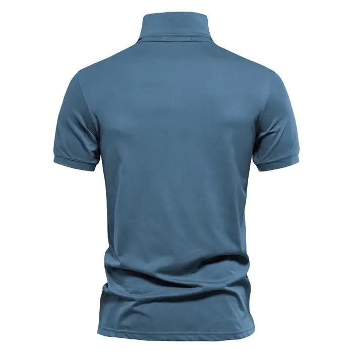 AIOPESON 100% coton broderie hommes polos couleur unie à manches courtes Polos pour hommes nouvelle