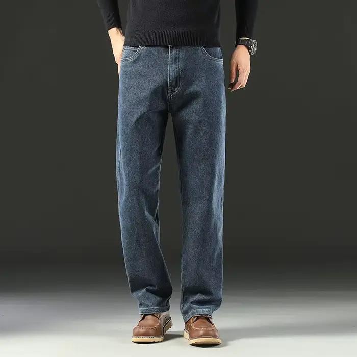 Jean Baggy pour hommes, pantalon en Denim, décontracté, droit, extensible, polyvalent, jambes larges
