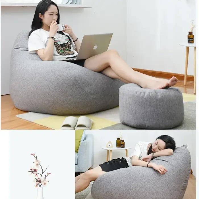 Grand pouf paresseux siège chaise housse de canapé canapé doux moelleux respirant adulte enfant Tata