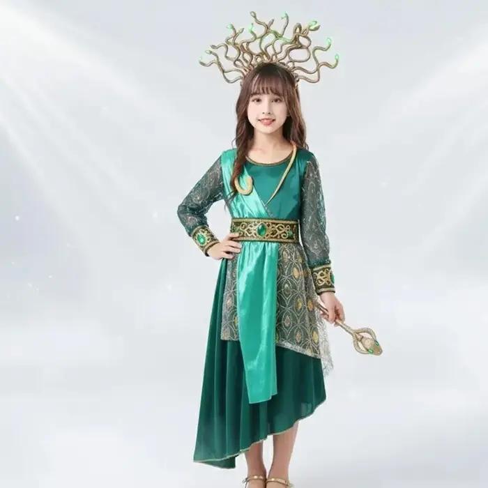 Costume d'Halloween pour enfants, personnage de film Gorgon de la mythologie grecque, cosplay de fêt