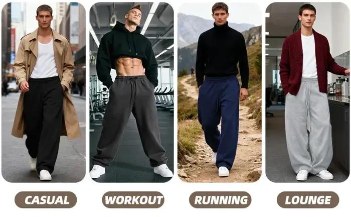 Pantalon de survêtement décontracté avec cordon de serrage, jogging chiné, pantalon de salon décontr