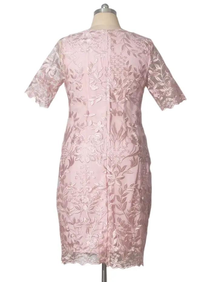 Robes d'été grande taille 4xl 5xl pour invités de mariage, manches courtes, dentelle florale, élégan