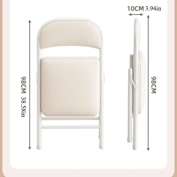 Chaise pliable polyvalente, construction en métal robuste avec siège rayé rembourré confortable, des