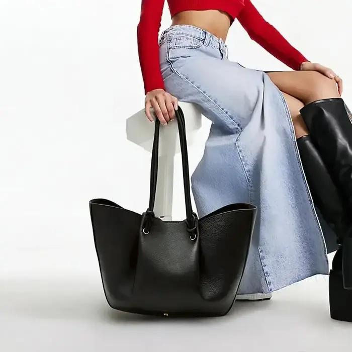 Sac fourre-tout PG pour femme, sac à main de luxe en cuir grainé, sac à bandoulière grande capacité,