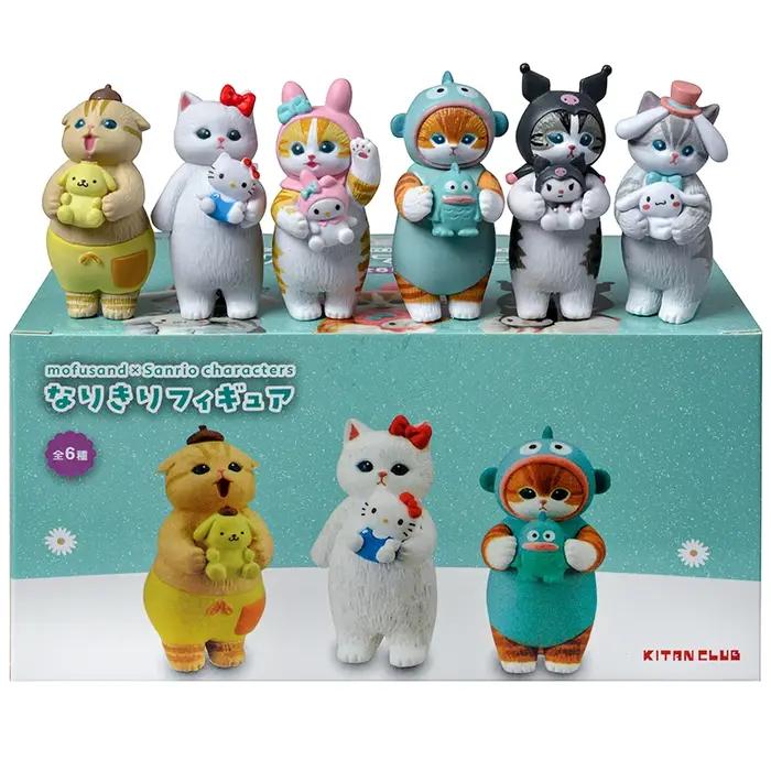 Mofusand requin chat boîte aveugle fruits animaux mignon Mini figurines Anime ornements poupées Fans