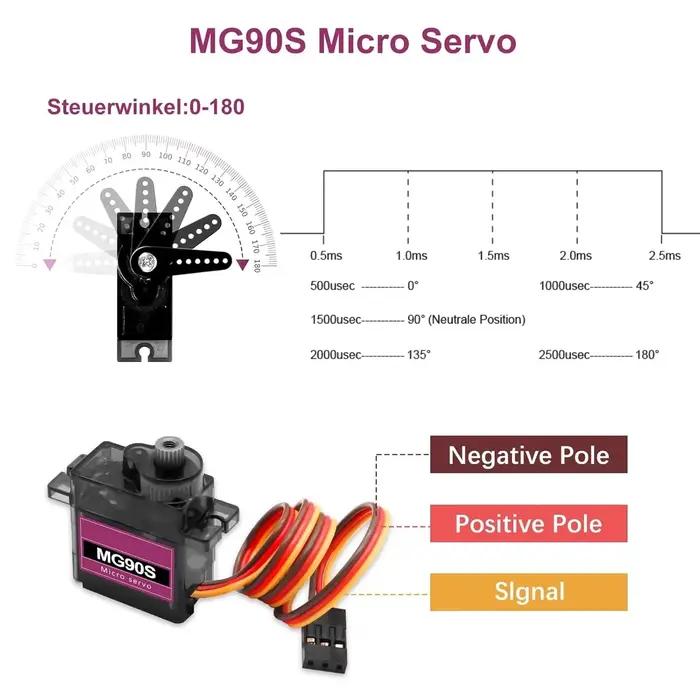 Servo tout engrenage métallique 9g pour hélicoptère avion bateau voiture RC robot mouvements 180 degrés polyvalent