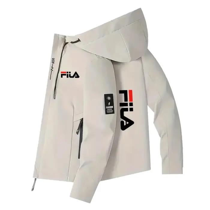 Veste de sport de loisirs d'extérieur à capuche à manches longues avec fermeture éclair, coupe-vent