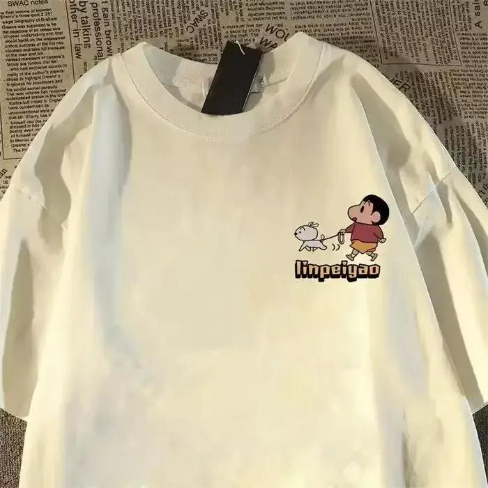 Crayo.n Littl.e nouveau T-shirt en coton imprimé Anime japonais Style mignon T-shirt à manches court