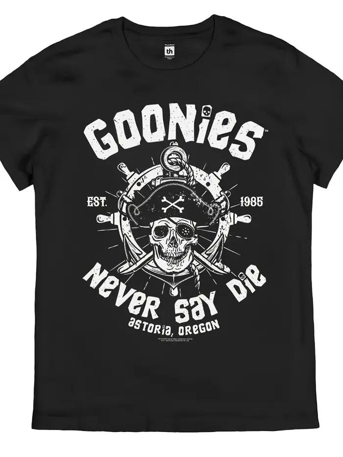 Goonies Never Say Die T-Shirt rétro pour hommes, inspiré officiellement, Logo du film des années 80,