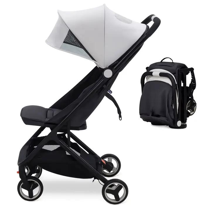 Poussette légère pour bébé, poussette parapluie compacte avec auvent/repose-pieds/dossier réglable,