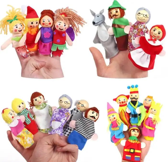 Marionnettes à doigt en peluche, ensemble de jouets à doigt, marionnettes, poupées d'animaux de la f
