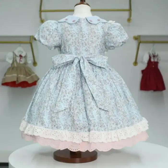 Bébé fille été rose lapin broderie turc Vintage Lolita princesse robe de bal robe pour anniversaire