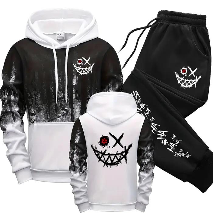 Ensemble pour hommes sweats à capuche pantalons de survêtement automne hiver mâle quotidien sport dé