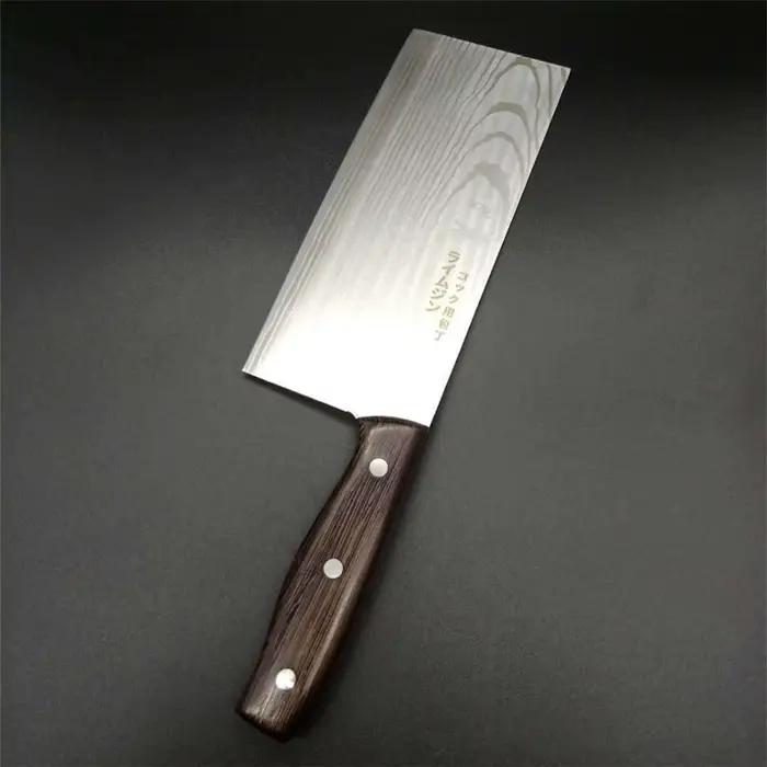 Couteau japonais en acier inoxydable, couteau de cuisine de Chef à motif damas, outil avec manche en