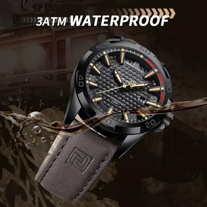 NAVIFORCE hommes Sport décontracté militaire Quartz calendrier montre-bracelet pour homme d'affaires