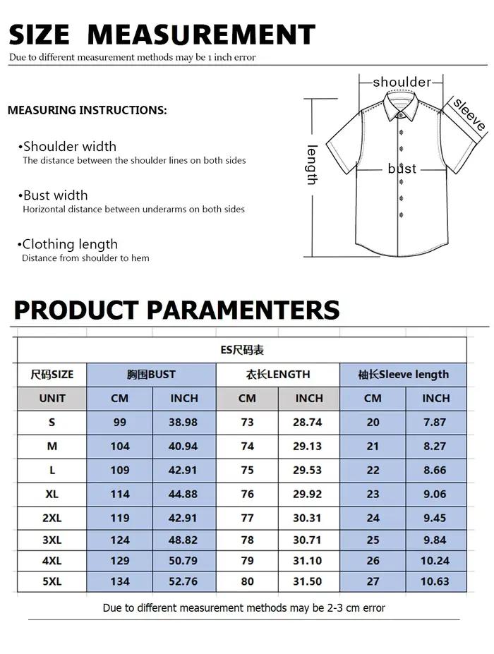 Chemise à manches courtes imprimée Allover pour hommes, col rabattu, fermeture à bouton complet sur