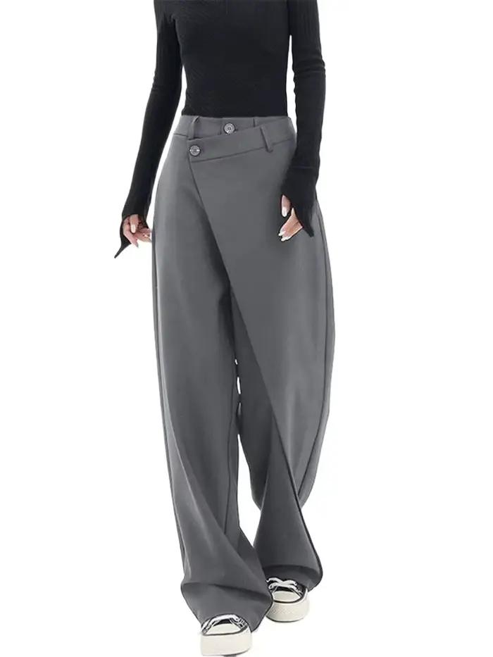 HOUZHOU femmes pantalon de costume large taille haute gothique Style japonais Baggy pantalon noir pa