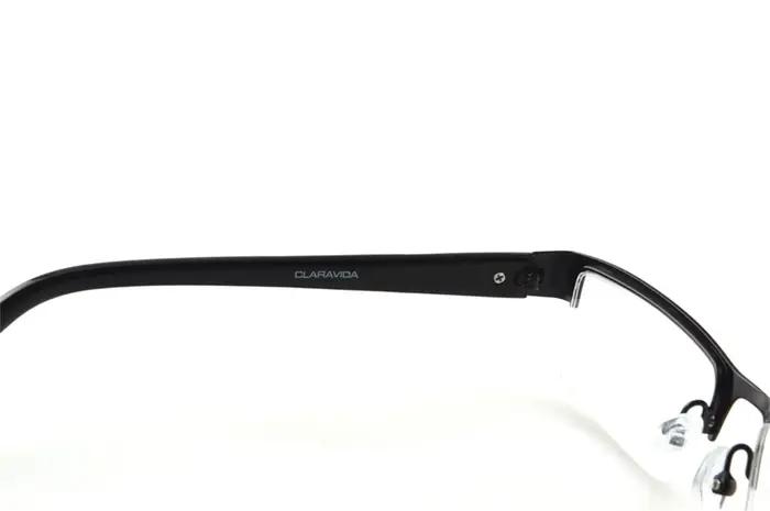 Lunettes de lecture à revêtement multicouche demi-jante en alliage de titane, style professionnel, 0