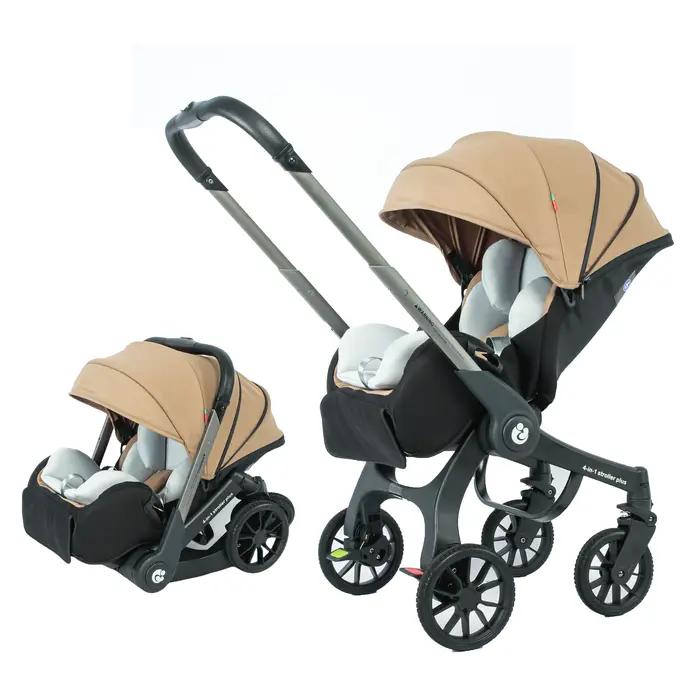 UE en Stock 4In1 bébé poussette, poussette multifonctionnelle pliable avec siège auto landau Portabl