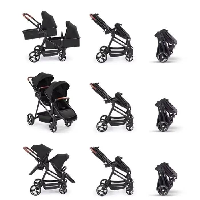 Nouvelle poussette Double légère pliable, Double siège, Portable, multifonctionnelle, peut être pris