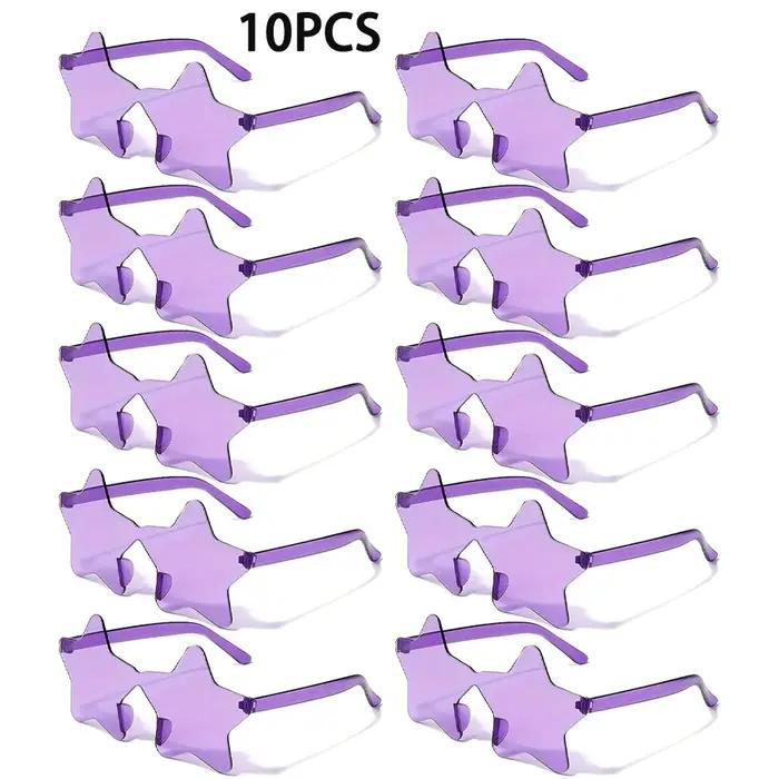 Lunettes étoiles colorées transparentes, 10 pièces, couleur bonbon, pour hommes et femmes, accessoir