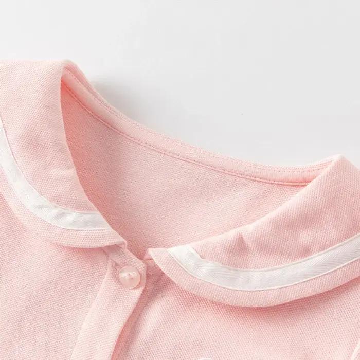 Dave Bella filles bébé robe été décontracté doux mignon enfants rose coton princesse robe fête Style