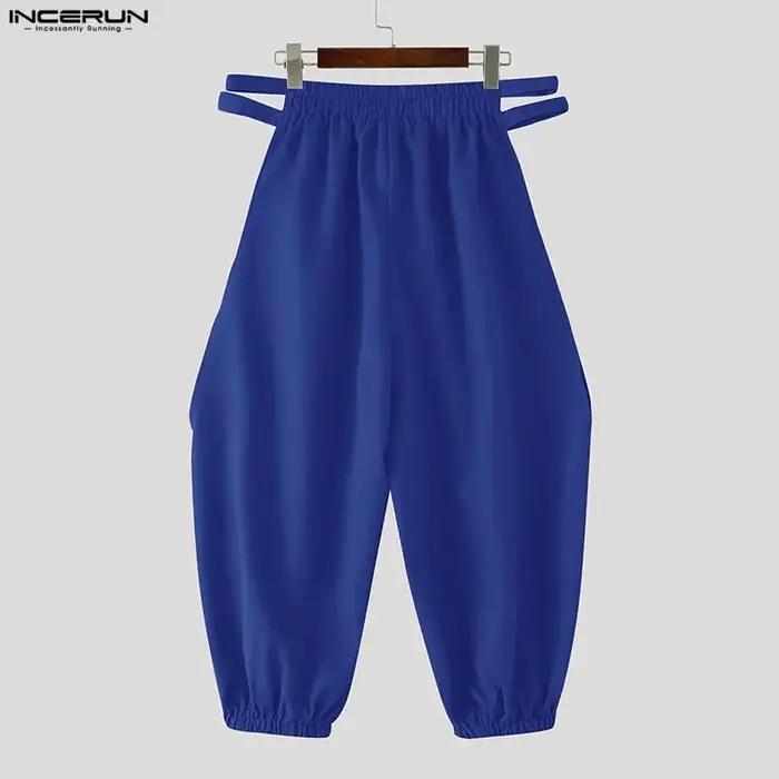 Pantalon de jogging INCERUN pour homme, coupe ample, taille élastique, ajouré, style streetwear, lon