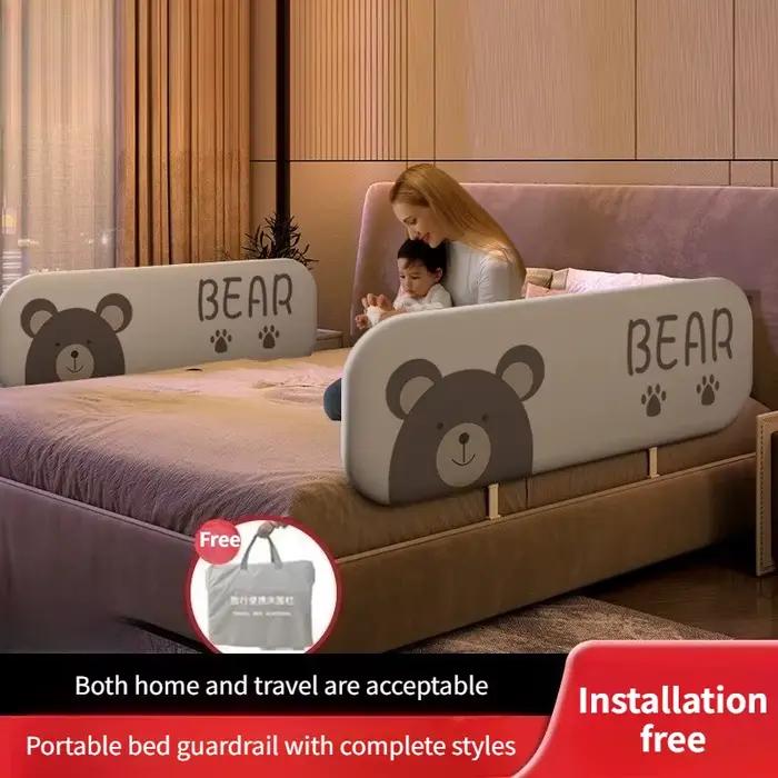 Garde-corps de lit de bébé 80cm barrière de sécurité pliante sans installation portable pour la protection des rails de lit usage quotidien et voyage