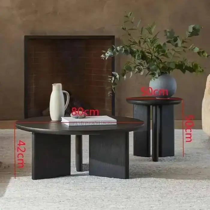 Table basse de chambre en bois noir, Table d'appoint Convertible réglable, esthétique industrielle,