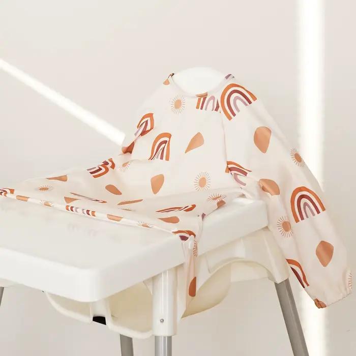 Elinfant-Bavoir en Polyester Imperméable à Manches sulfpour Bébé, Design lèvent à Pression Imprimés