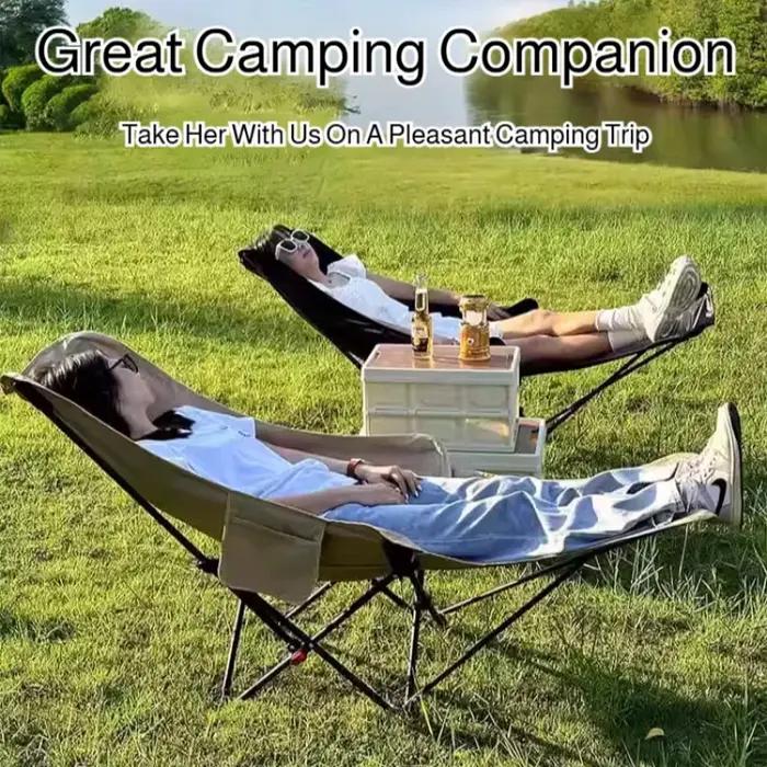 Chaise pliante portative inclinable pliante appui-tête incurvé expérience confortable rangement faci