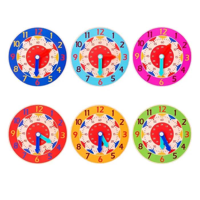 Horloge en bois Montessori pour enfants, jouets d'apprentissage du temps, outils pédagogiques, jouet
