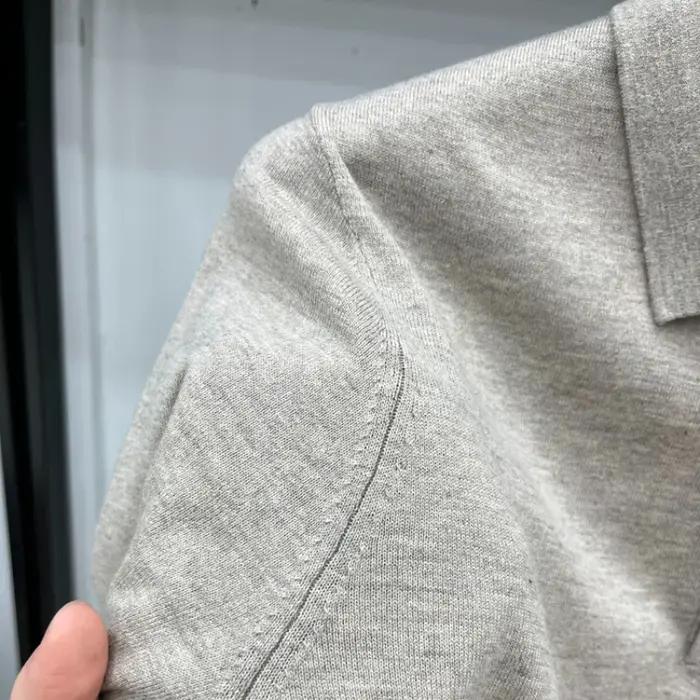 Polo décontracté à manches longues pour hommes, pull à col chemise Pull de golf en laine pour le pri