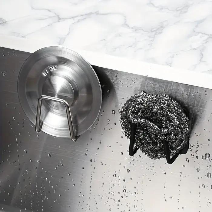 Porte-éponge en acier inoxydable mural pour évier conception sans perçage pour rangement éponges et outils cuisine occasions quotidiennes et festives