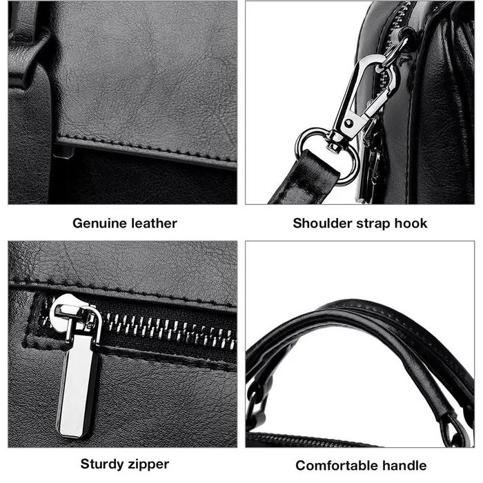 Sac à main de luxe FOXER en cuir fendu pour femme, sac à bandoulière rétro décontracté, sac à poigné