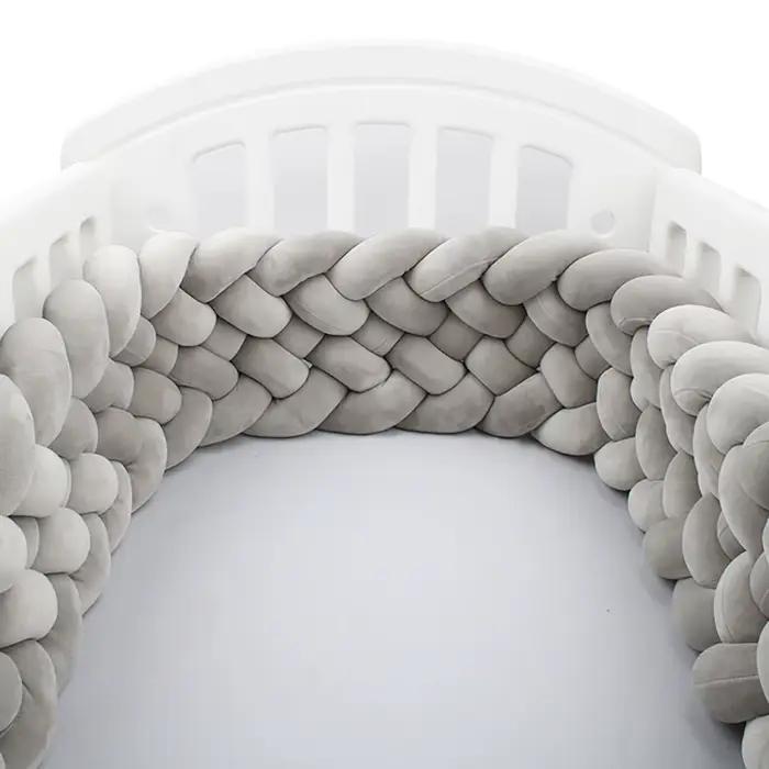 Pare-chocs CPull pour bébé, lit pour bébé, nouveau-né autour de coussin, tresse, décoration de lit,