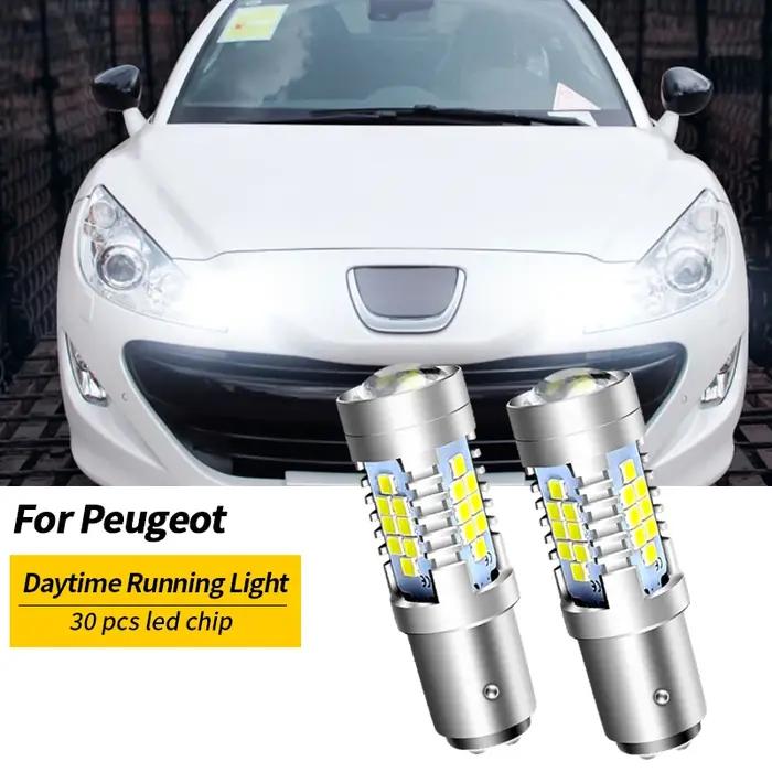 2 pièces LED feux diurnes DRL ampoule lampe Canbus sans erreur P21/5W 1157 BAY15D pour Peugeot 408 3