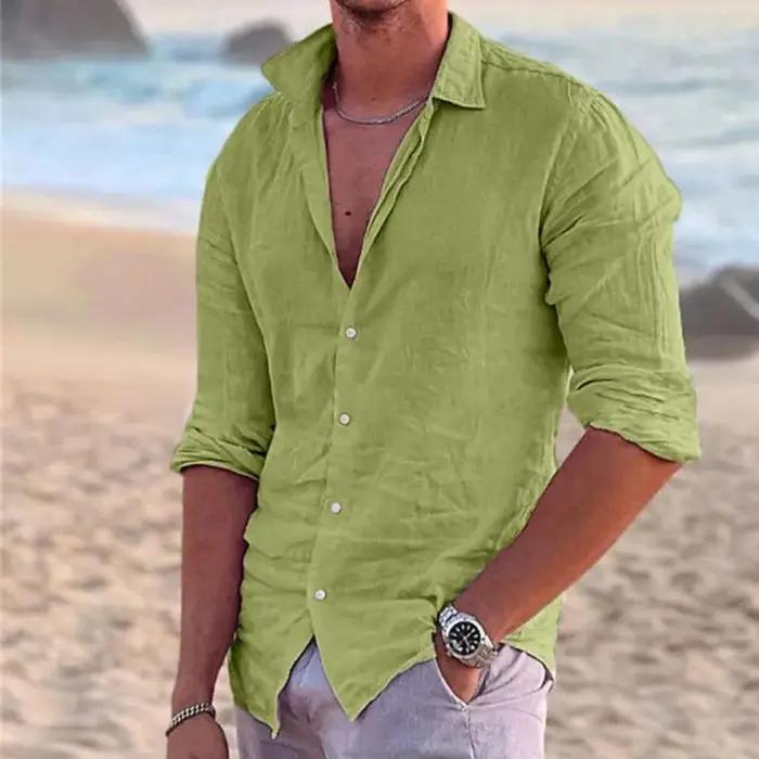 Chemise hawaïenne à manches longues pour hommes, chemise de plage décontractée, chemises de vacances