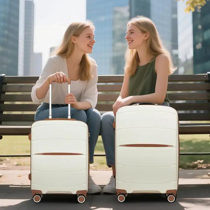 S/M/L KONO valise à main légère en polypropylène 4 roues Spinner chariot rigide et serrure TSA