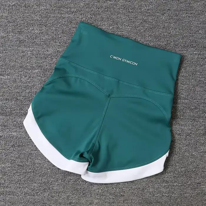 Short de sport taille haute pour les abonnés aux documents, pantalon de yoga serré, élastique, pêche